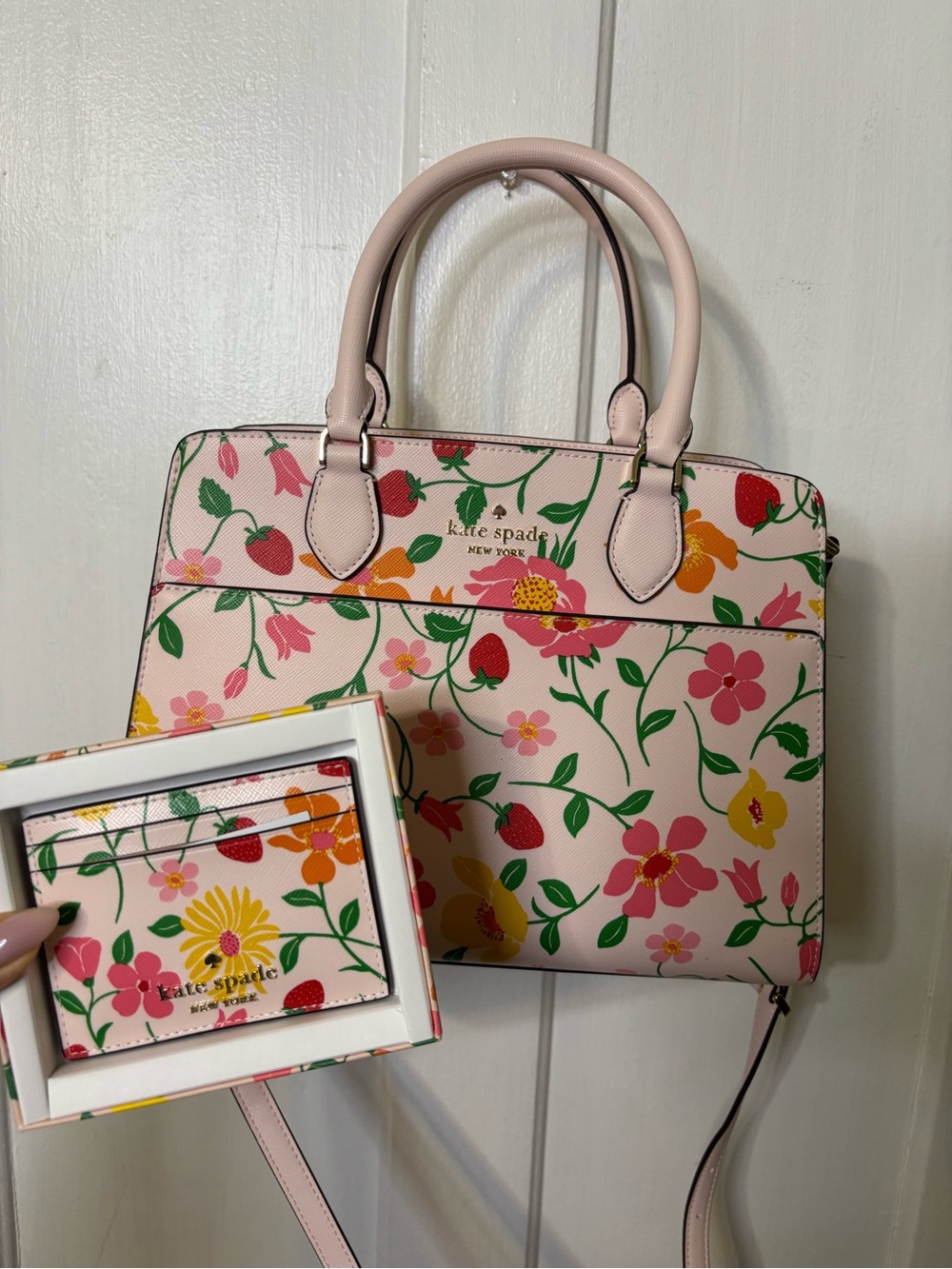 NWT Kate Spade Madison Strawberry Garden Purse & Wallet set